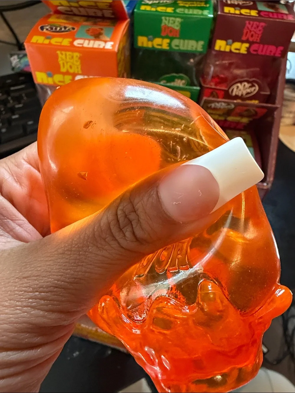 Orange Super Solid Squish! Ice Cube Toy